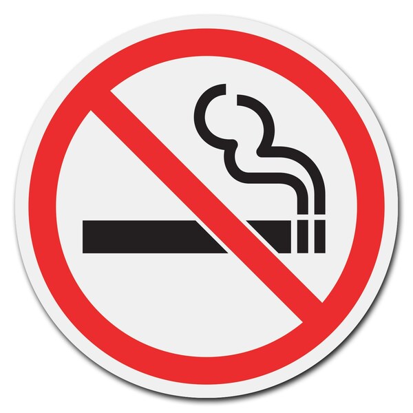 Signmission No Smoking Circle Corrugated Plastic Sign, 24" x 24", C-24-CIR-WS-No Smoking C-24-CIR-WS-No Smoking - main